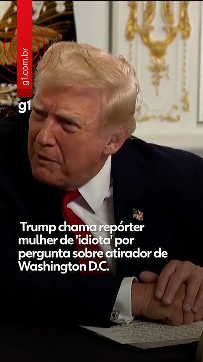 Trump chama repórter mulher de 'idiota' por pergunta sobre atirador de Washington D.C.