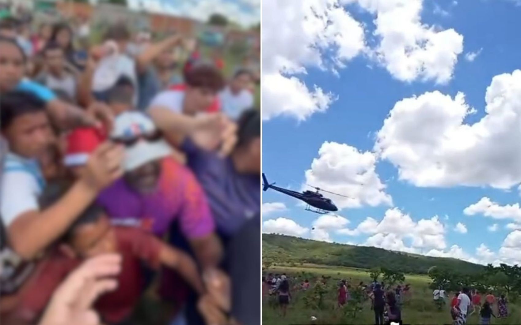 Frigorífico que usou helicóptero para jogar carne a moradores diz ter seguido 'critérios de segurança' após não conseguir organizar fila