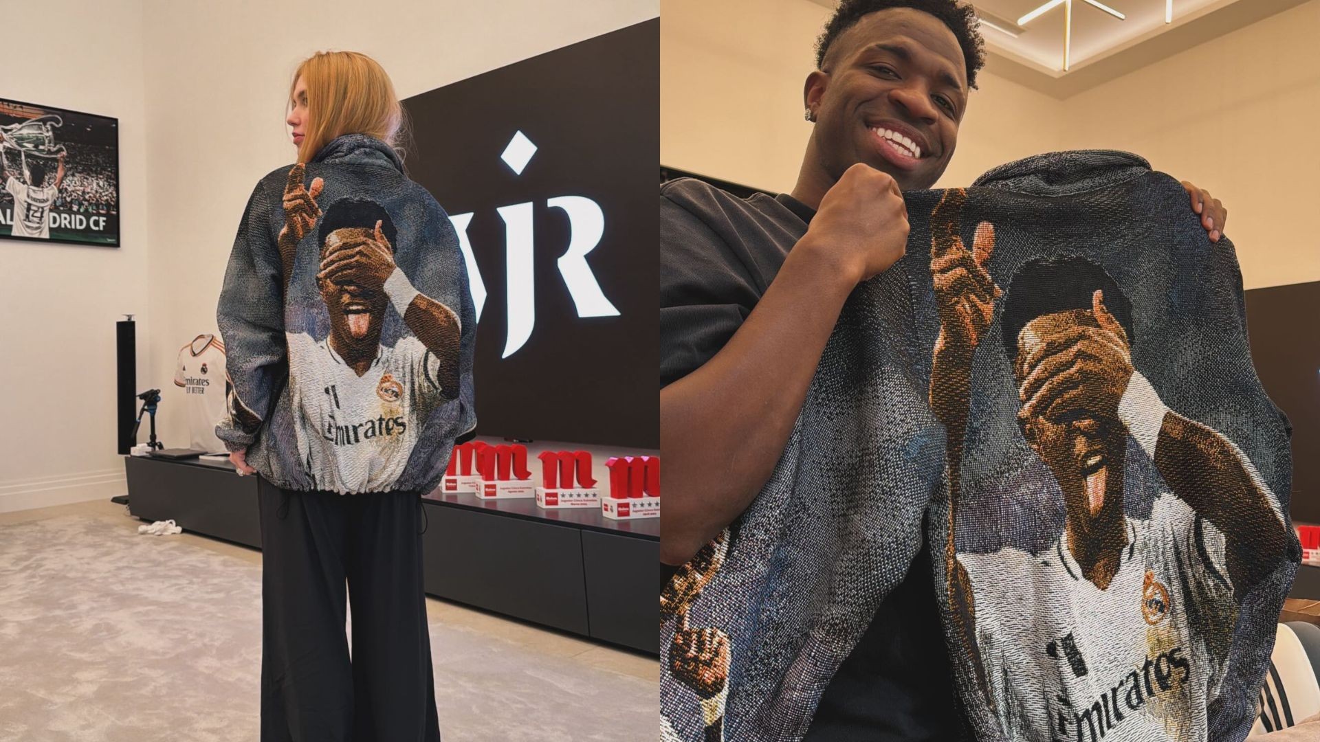 Virgínia exibe jaqueta com rosto de Vini Jr bordado: 'Perfeita'