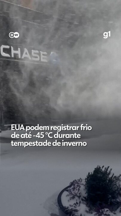 EUA podem registrar frio de até -45 °C durante tempestade de inverno