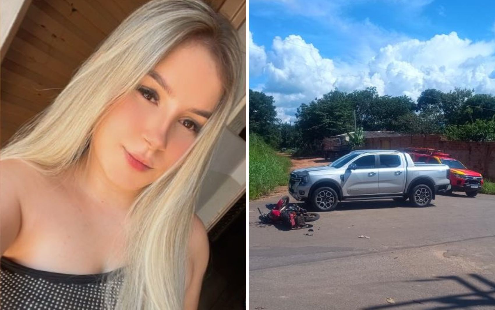 Jovem morre em acidente entre moto e caminhonete