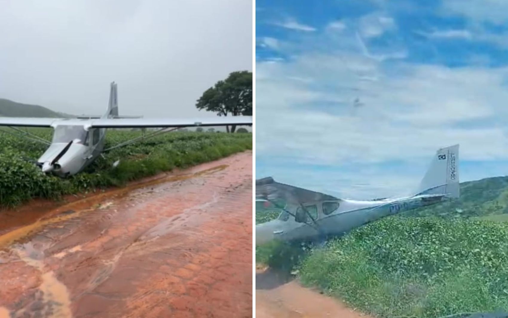 Piloto que realizou pouso de emergência caminhou até sede de fazenda para pedir socorro, diz PM
