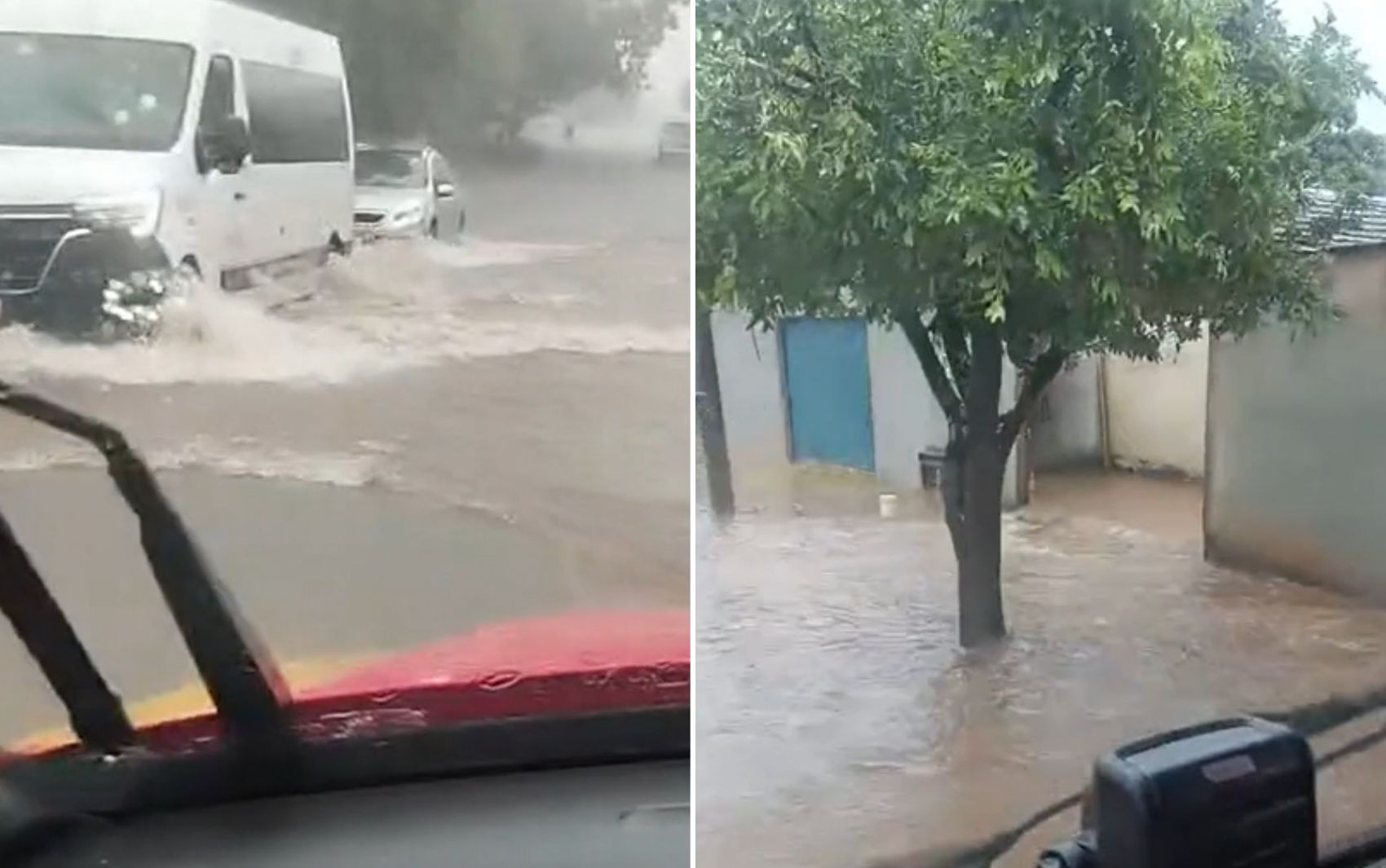 Forte chuva provoca alagamento em Porangatu; vídeos