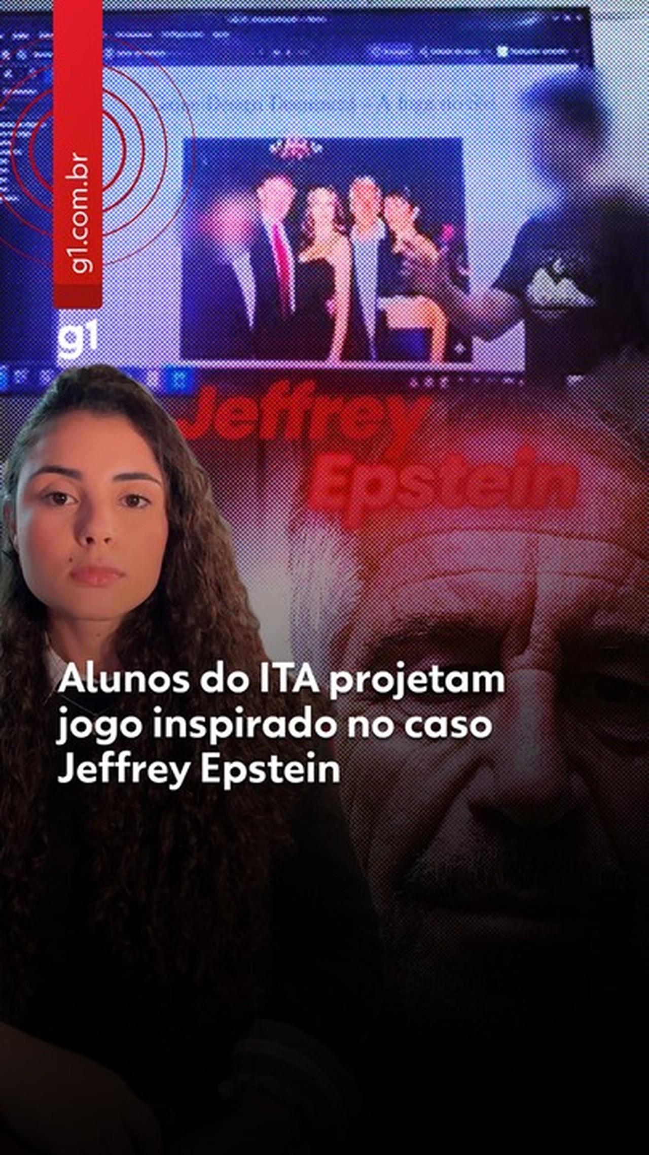 Alunos do ITA projetam jogo em que garota de 15 anos foge de 6 homens em ilha; apresentação teve foto de Epstein