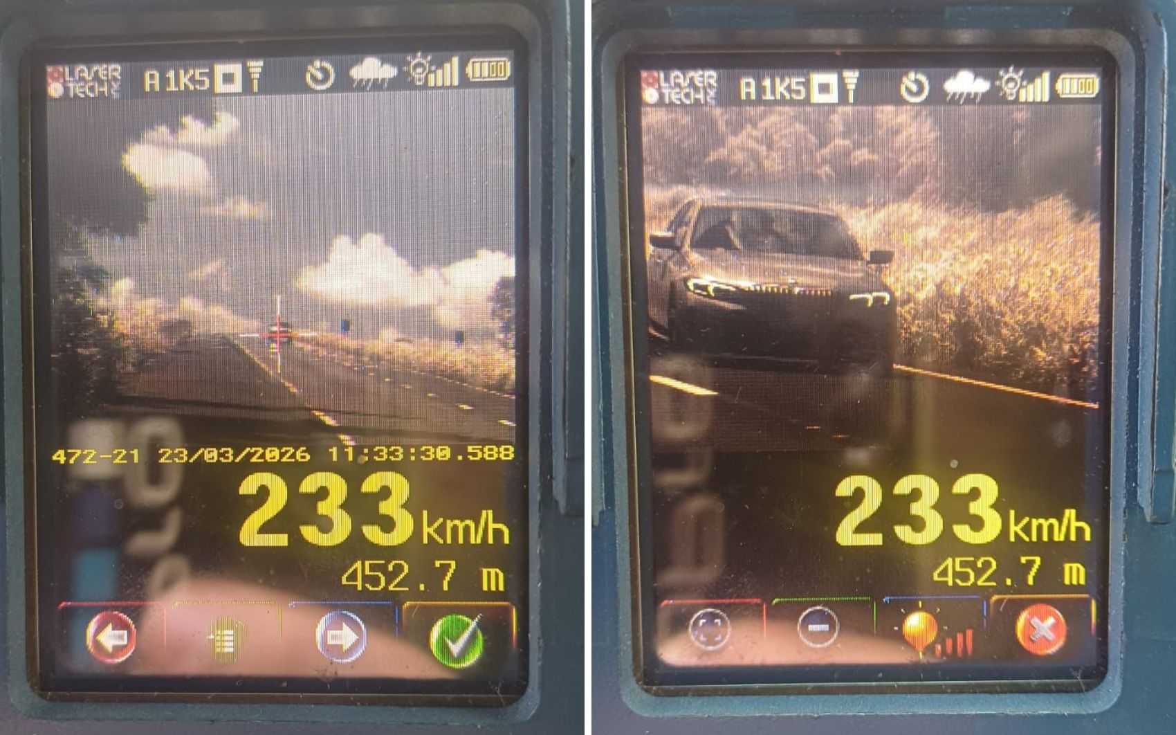 BMW é flagrada a mais de 230 km/h em Jataí; vídeo