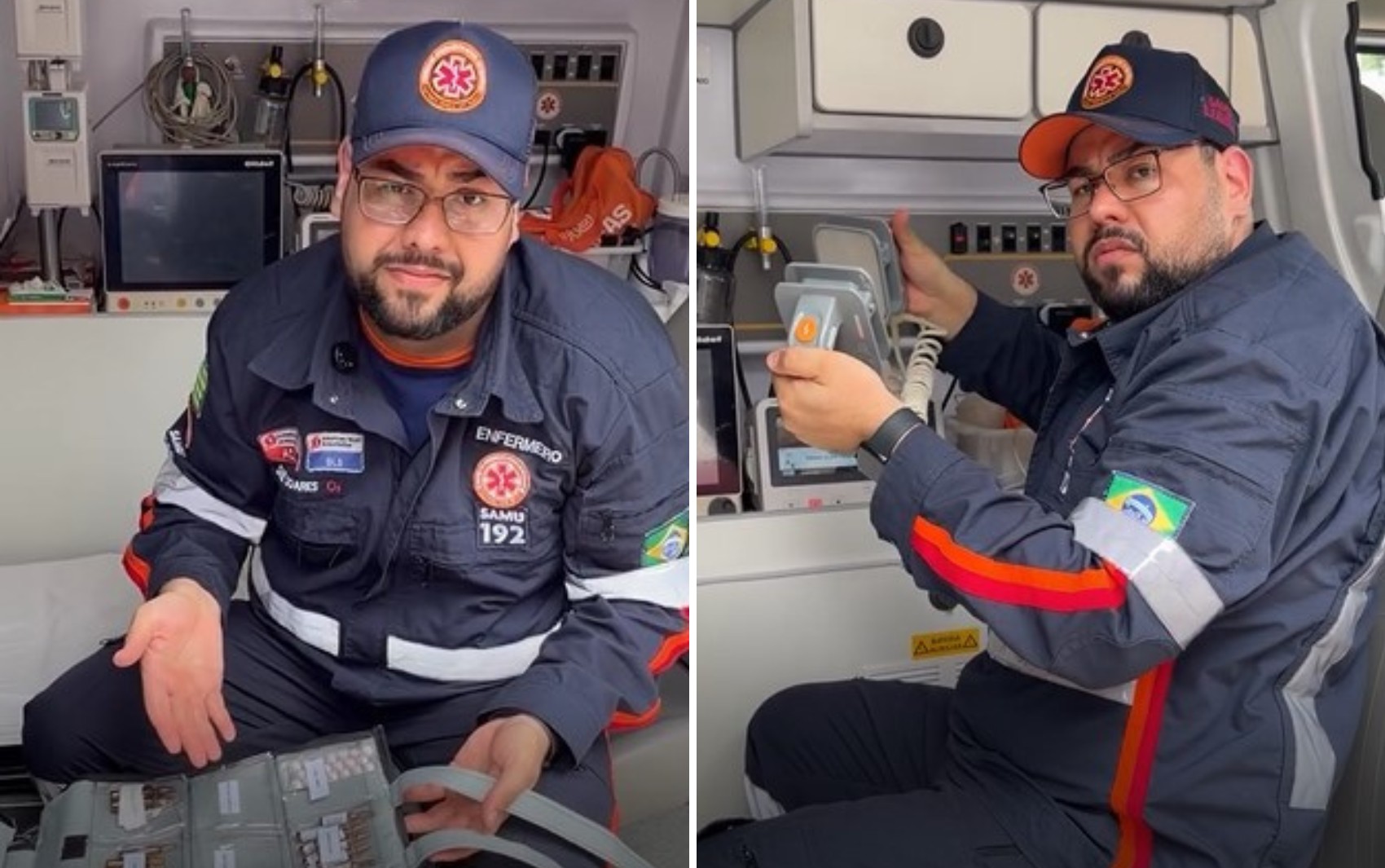 Enfermeiro do Samu faz sucesso com trend mostrando ambulância: 'Se quiser entrar...'