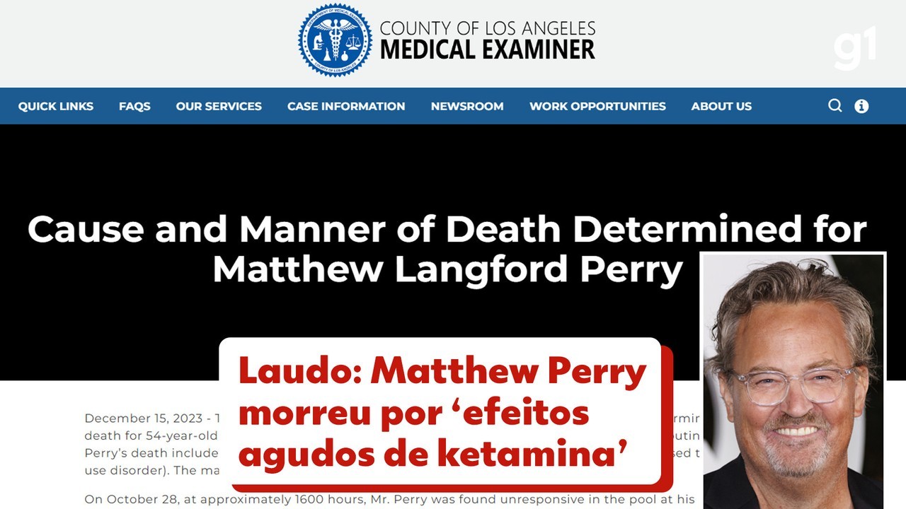 Morte de Matthew Perry: cetamina, usada como anestésico e antidepressivo, pode causar perda de consciência e até levar à morte