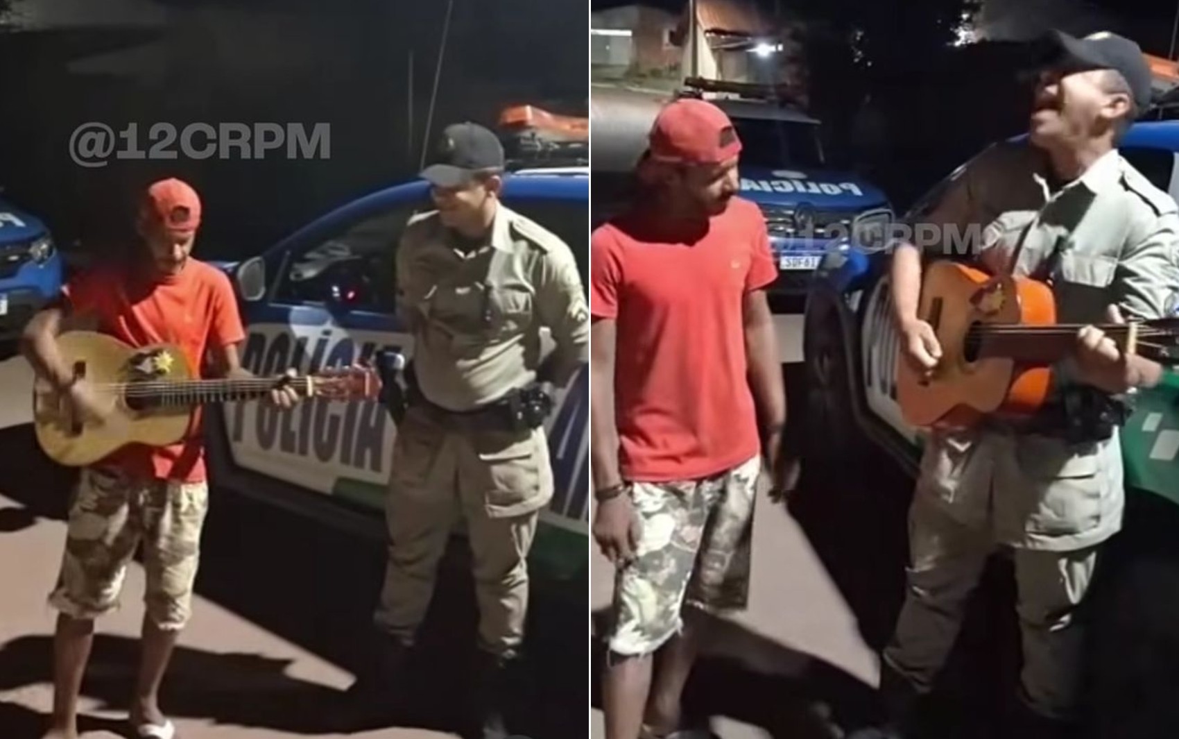 PM canta com homem durante a abordagem, e vídeo diverte a web: ‘A dupla tem talento’