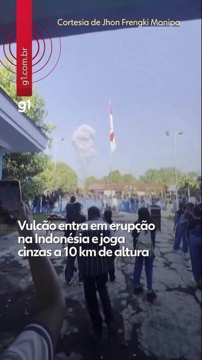 Vulcão entra em erupção na Indonésia e joga cinzas a 10 km de altura