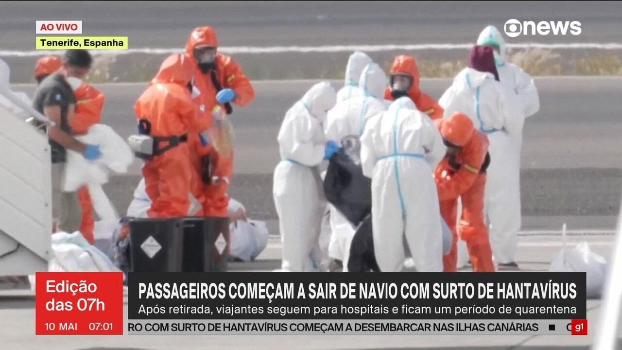 Navio atingido por surto de hantavírus chega às Ilhas Canárias; passageiros começam a desembarcar