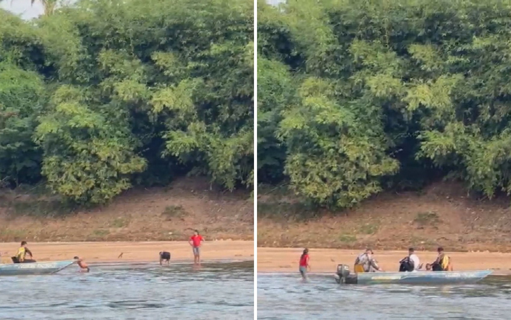 Crianças indígenas são levadas pela correnteza enquanto nadavam no Rio Araguaia