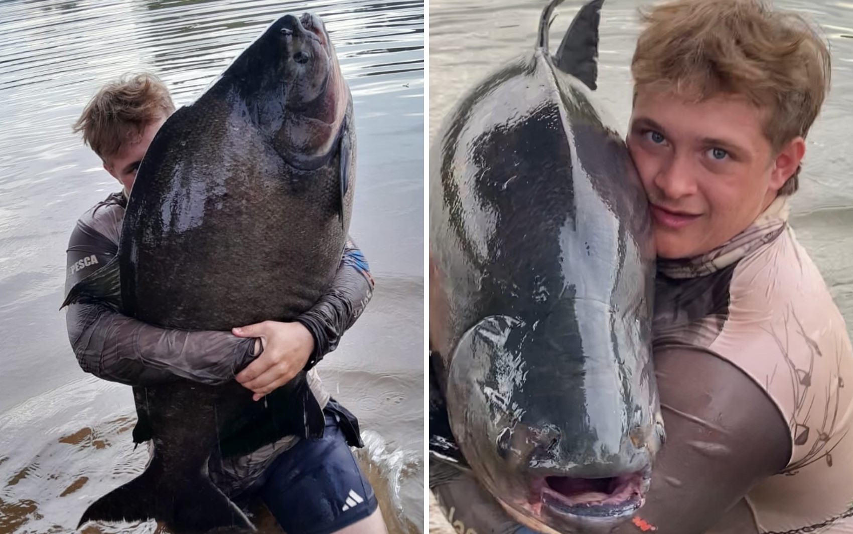 Jovem que pescou ‘monstro dos rios’ de mais de 40 kg comemora: ‘Maior feito que dá para fazer no pesqueiro’