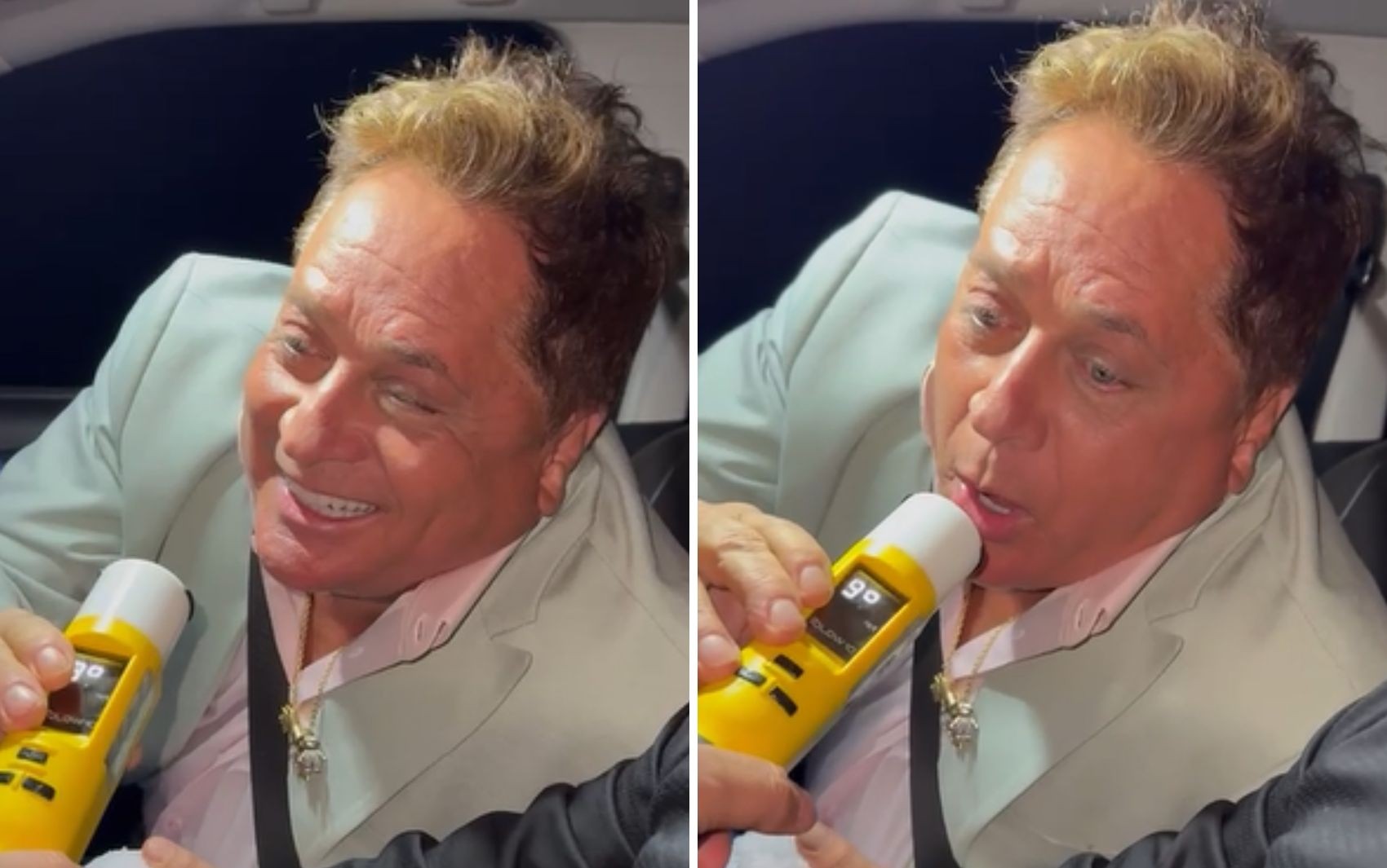 Leonardo canta para policial ao zerar teste do bafômetro, e Poliana brinca: 'Milagre'; vídeo
