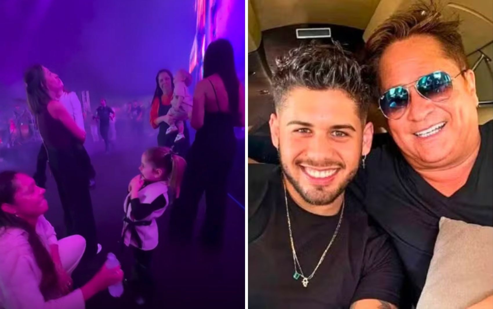 Zé Felipe surpreende ao levar filhos ao palco, chama Leonardo para cantar e o exalta: ‘O maior’