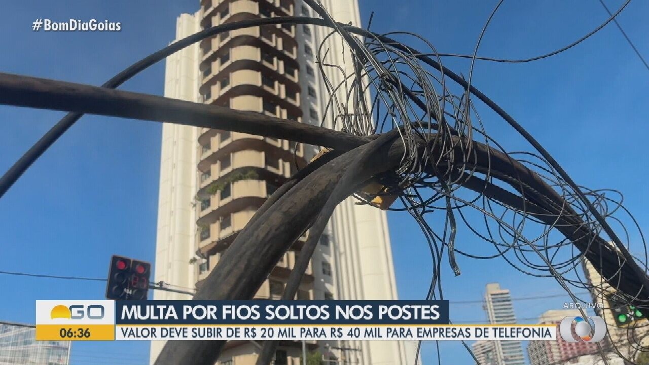 Empresas de telefonia que deixarem fios soltos podem ser multadas em até R$ 40 mil, em Goiânia; veja o que muda com novo decreto