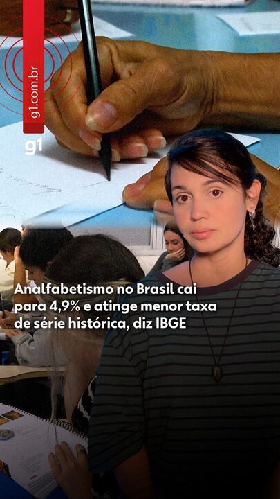 Analfabetismo no Brasil cai para 4,9% e atinge menor taxa de série histórica, diz IBGE
