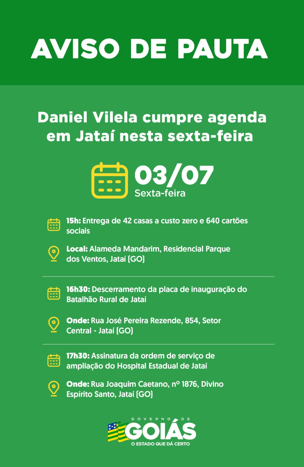 AVISO DE PAUTA