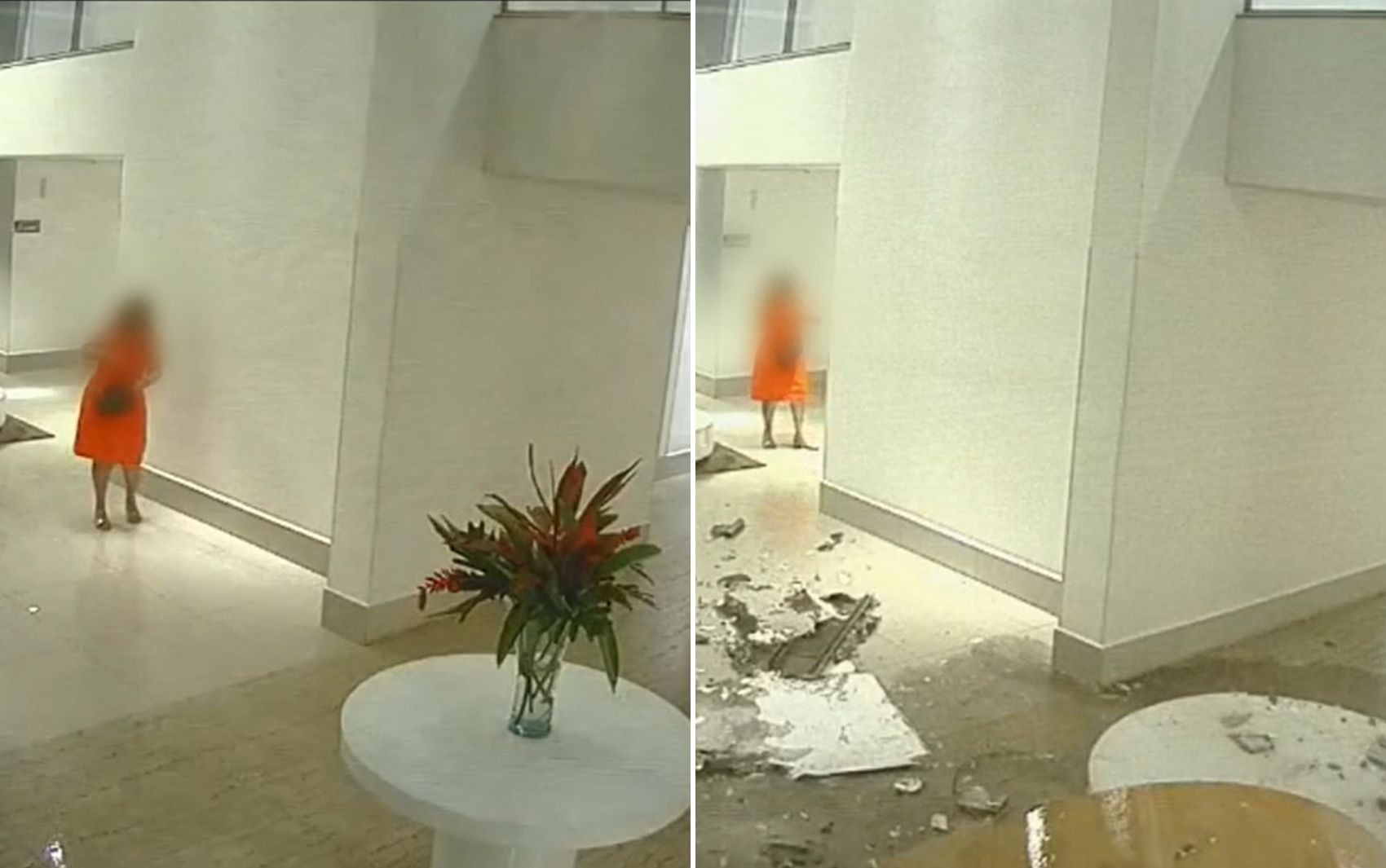 Lustre gigante desaba e quase atinge moradora em prédio de Goiânia; vídeo