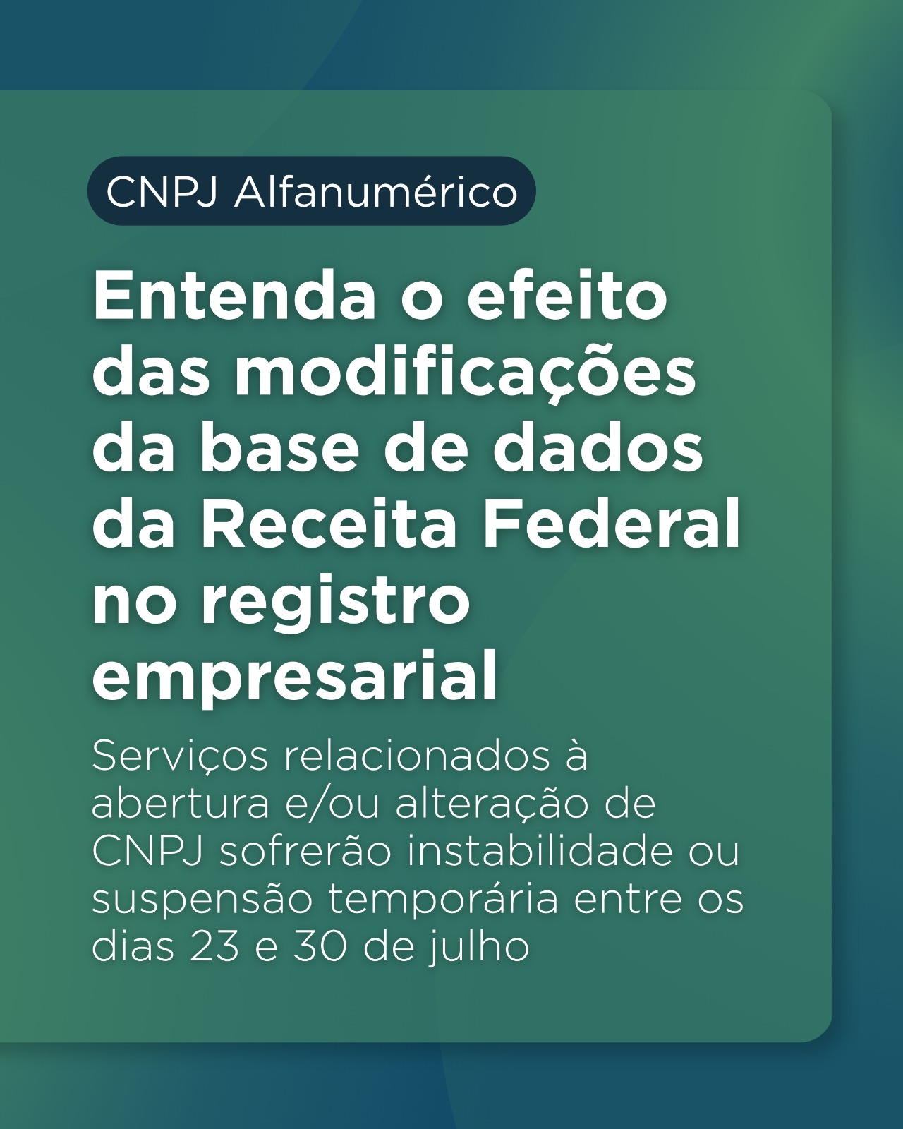 Juceg alerta para indisponibilidade de base de dados da Receita Federal