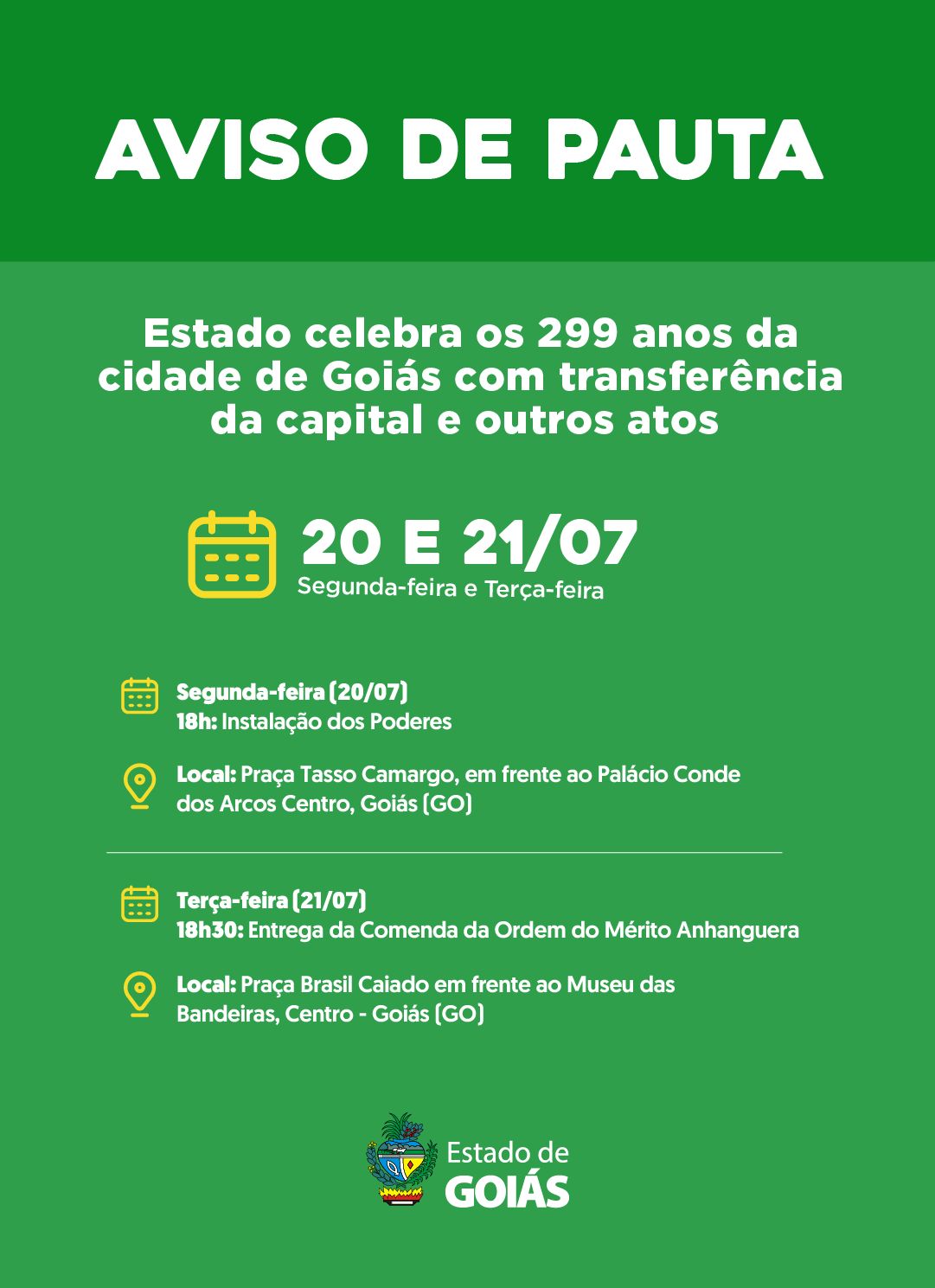 AVISO DE PAUTA