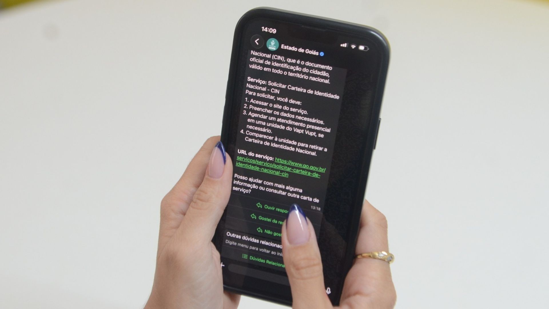 Renovação de CNH, segunda via de Carteira de Identidade e mais: veja serviços que podem ser solicitados pelo WhatsApp, em Goiás