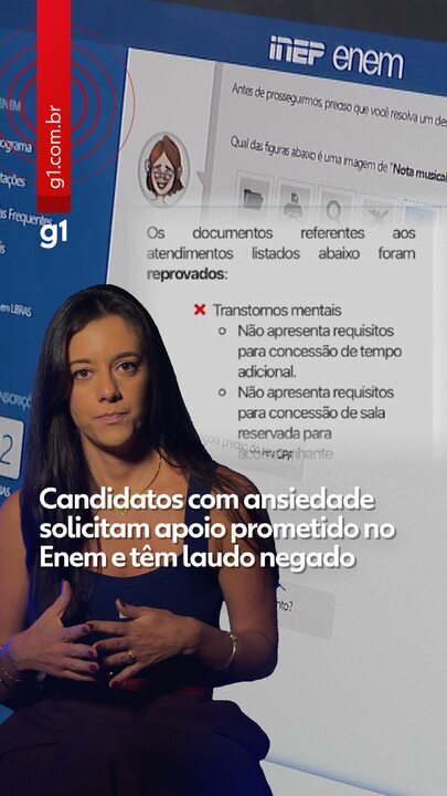 Candidatos com ansiedade solicitam apoio prometido no Enem e têm laudo negado