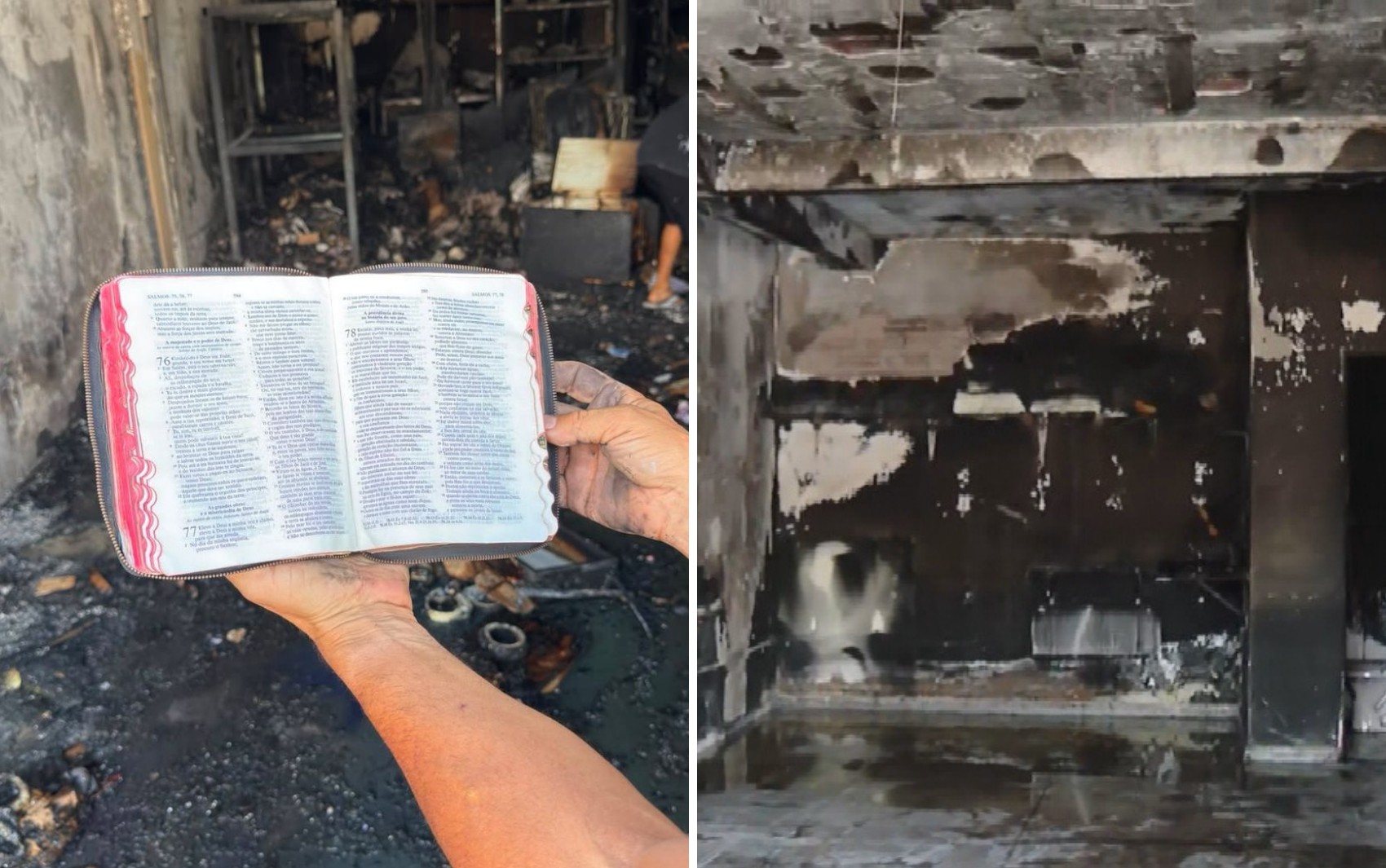 Bíblia fica intacta após incêndio destruir loja em Goiânia; vídeo