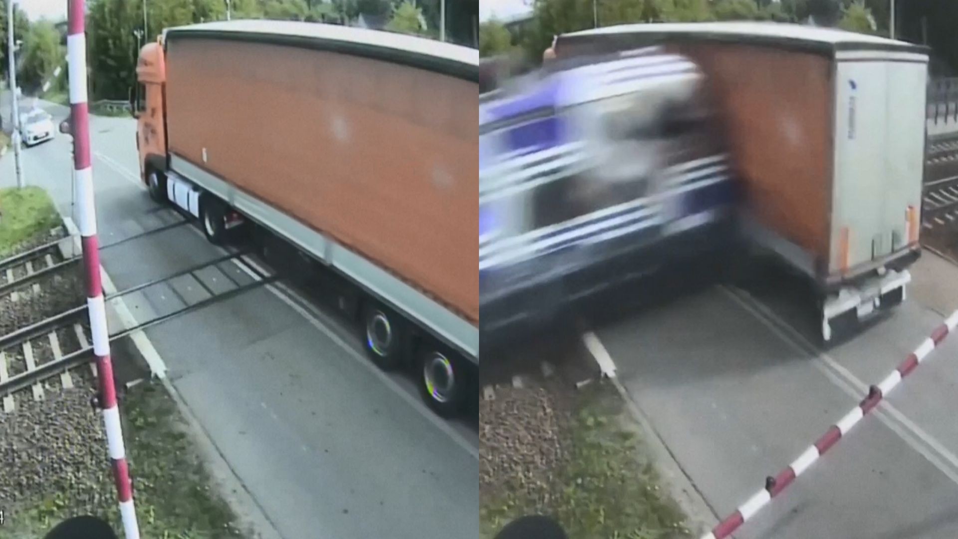 VÍDEO: caminhão é atingido em cheio por trem na Polônia